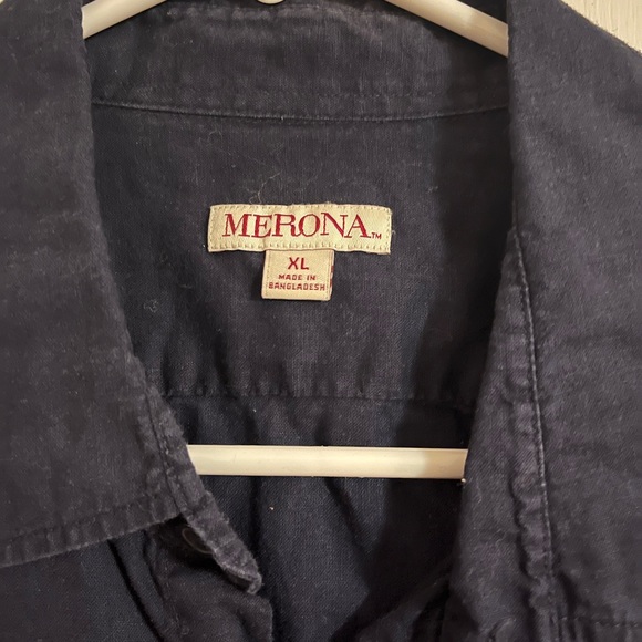 Navy Blue Merona Button-Down - Picture 2 of 2